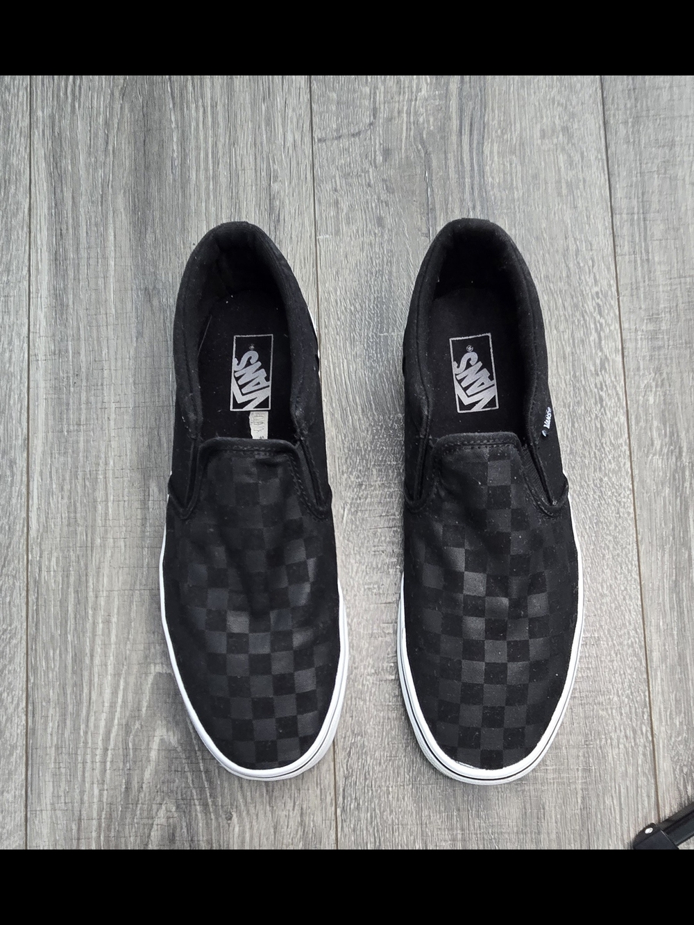 Vans Classic Slip-On Checkerboard Men's Sneakers - Black